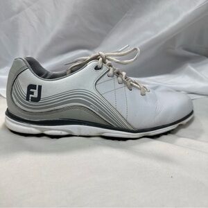 Foot Joy Pro SL Golf Shoes White Gray FootJoy Spikeless 53269 Men’s Size 8